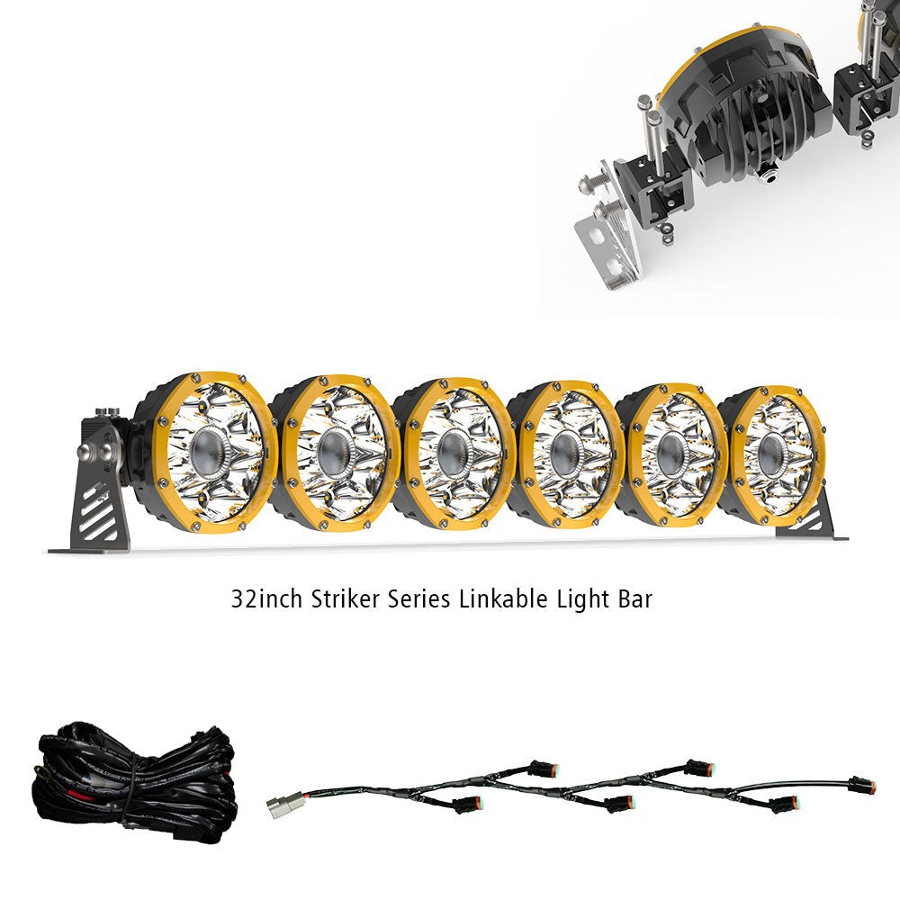(PRÉCOMMANDE)COLIGHT Barre lumineuse ronde LED de conduite Striker Series 32 pouces, connectable