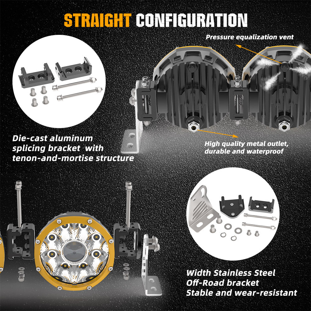 (PRÉCOMMANDE)COLIGHT Barre lumineuse ronde LED de conduite Striker Series 32 pouces, connectable