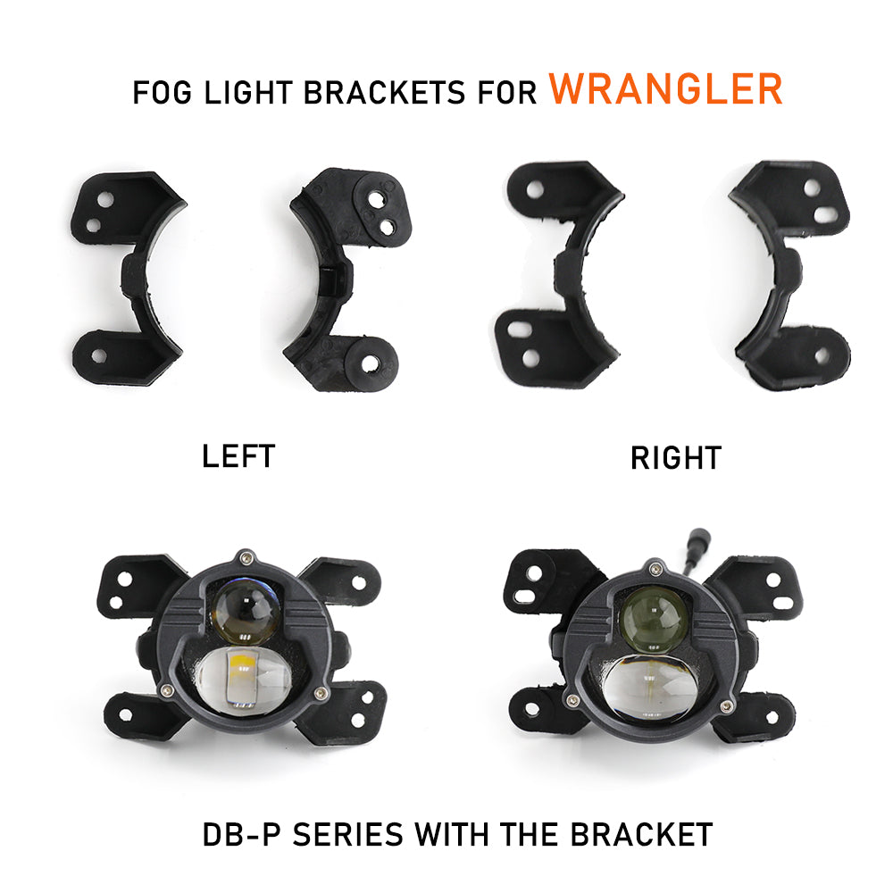 Custom DB-P Series Fog Light Brackets For Jeep Wrangler