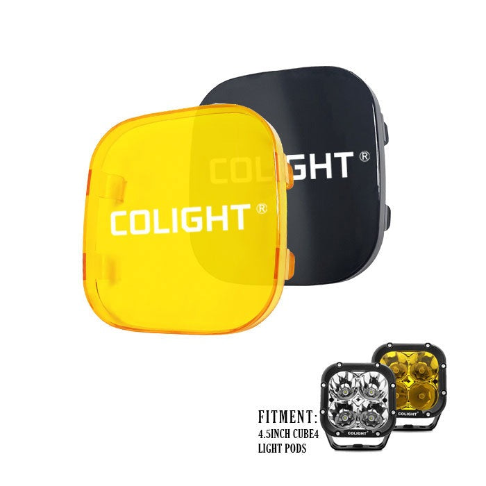 (Set/2pc)Proctive Cover For 4.5 Inch Cube4 Series Spot Offroad Driving Light-Yellow/Black