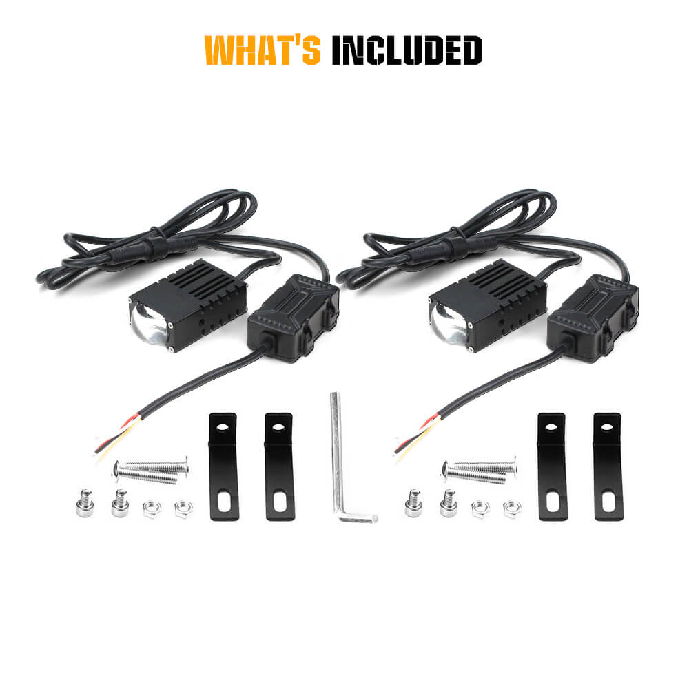 2.5 Inch Super Slim Yellow&White Dual Beam Bi-Led Projector Grille Lights(Set/2pcs)