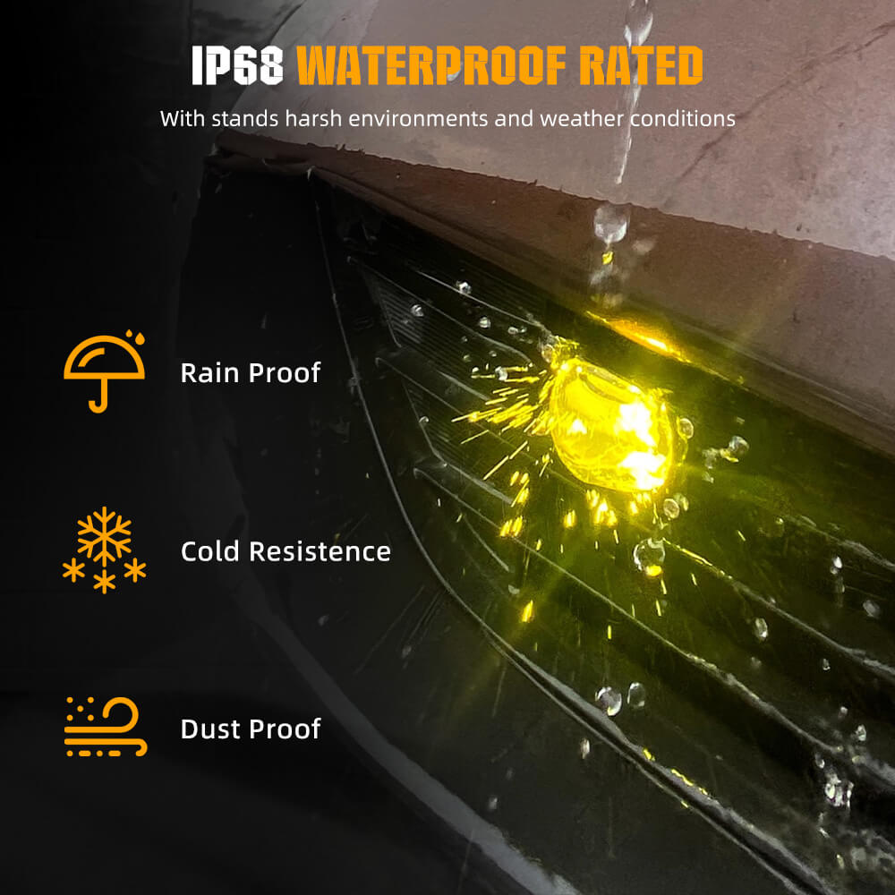 2.5 Inch Super Slim Yellow&White Dual Beam Bi-Led Projector Grille Lights(Set/2pcs)