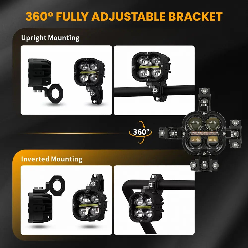 3inch DDF Pro Series LED Auxiliary Motorcycle Lights(Set/2pcs)