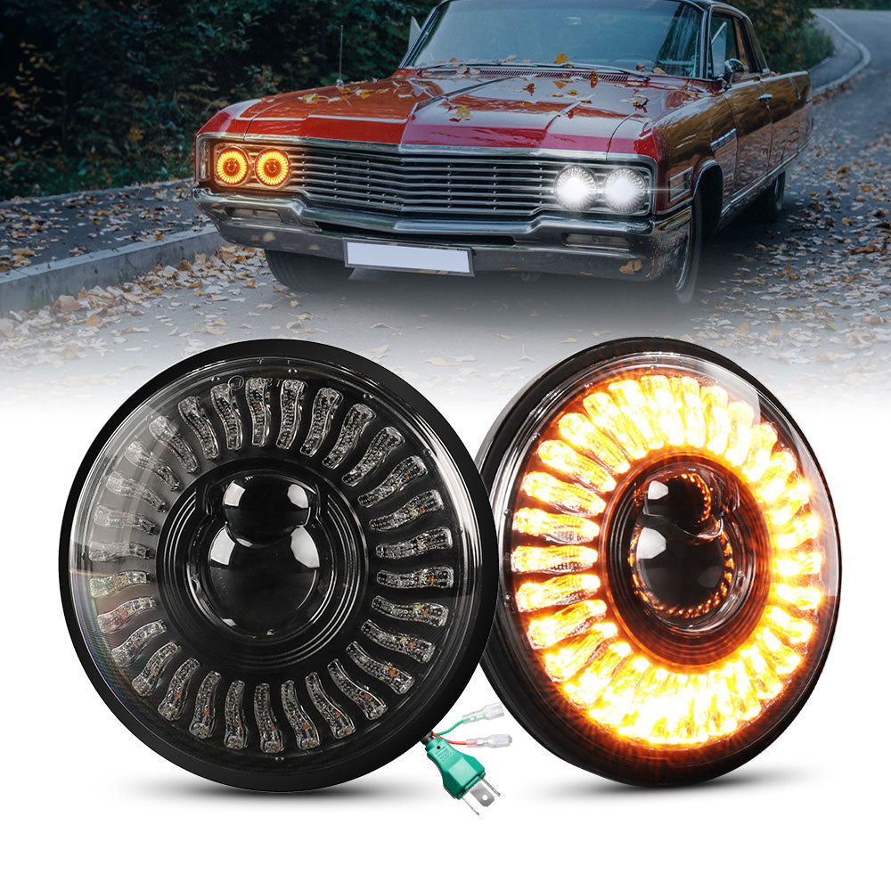 5.75inch Round Led Headlight With White&Yellow Halo