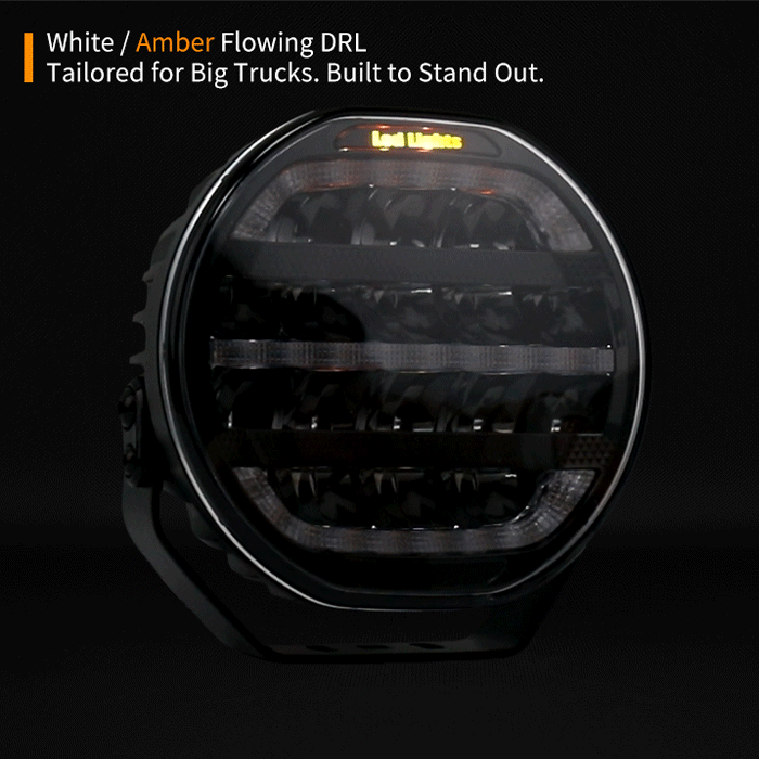 7inch NightPro Series LED Driving Lights With White&Yellow Position Light