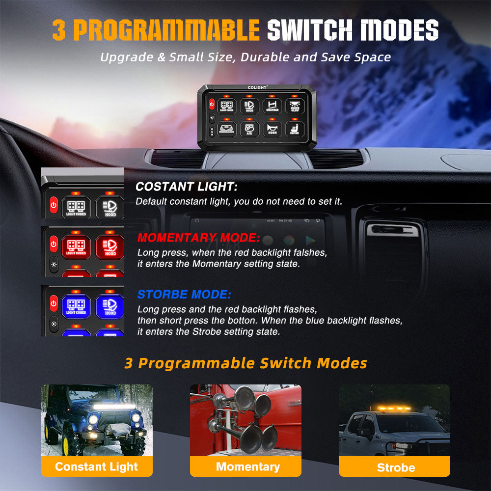 New 8 Gang RGB Switch Panel System With ACC Wire
