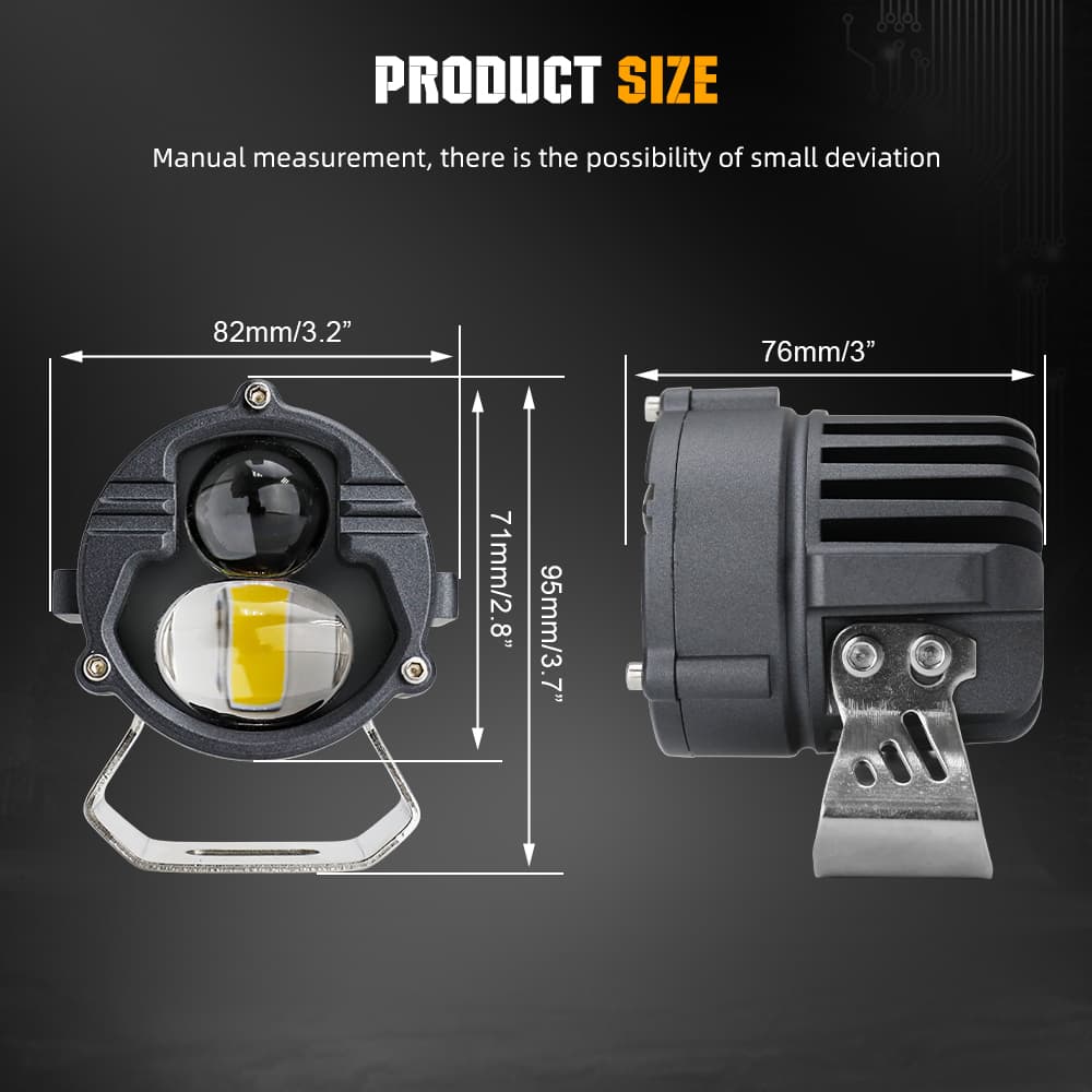 COLIGHT 3 Inch DB-P Series High&Low Beam Truck Fog Lights (Set/2pcs)