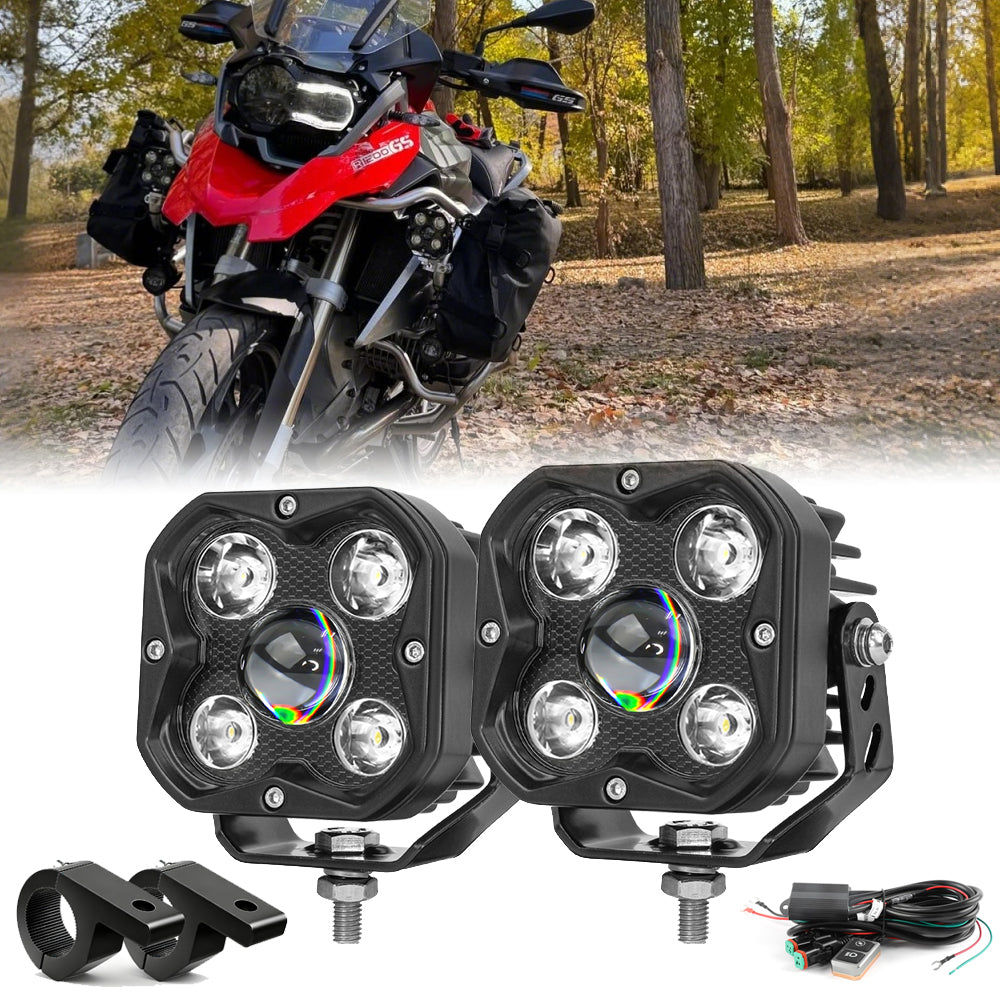 COLIGHT HD-Serie 3-Zoll-Motorrad-Zusatzscheinwerfer – weißes Licht (Set/2 Stück)
