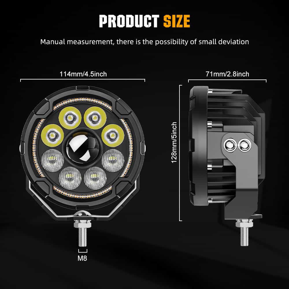 COLIGHT D09 Pro Motorcycle Lights With Hi low Beam& DRL(Set/2pc)