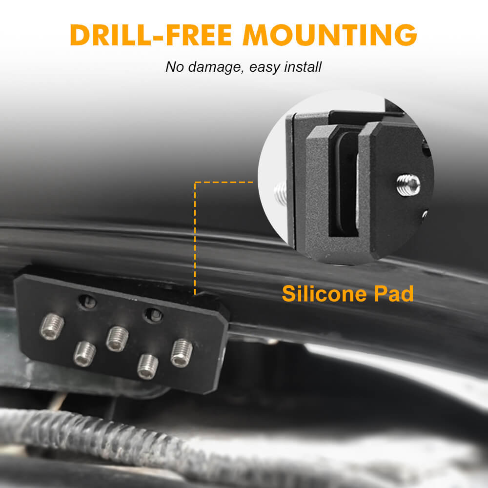 Drill-free Universal Hood Ditch Light Mounting Brackets 