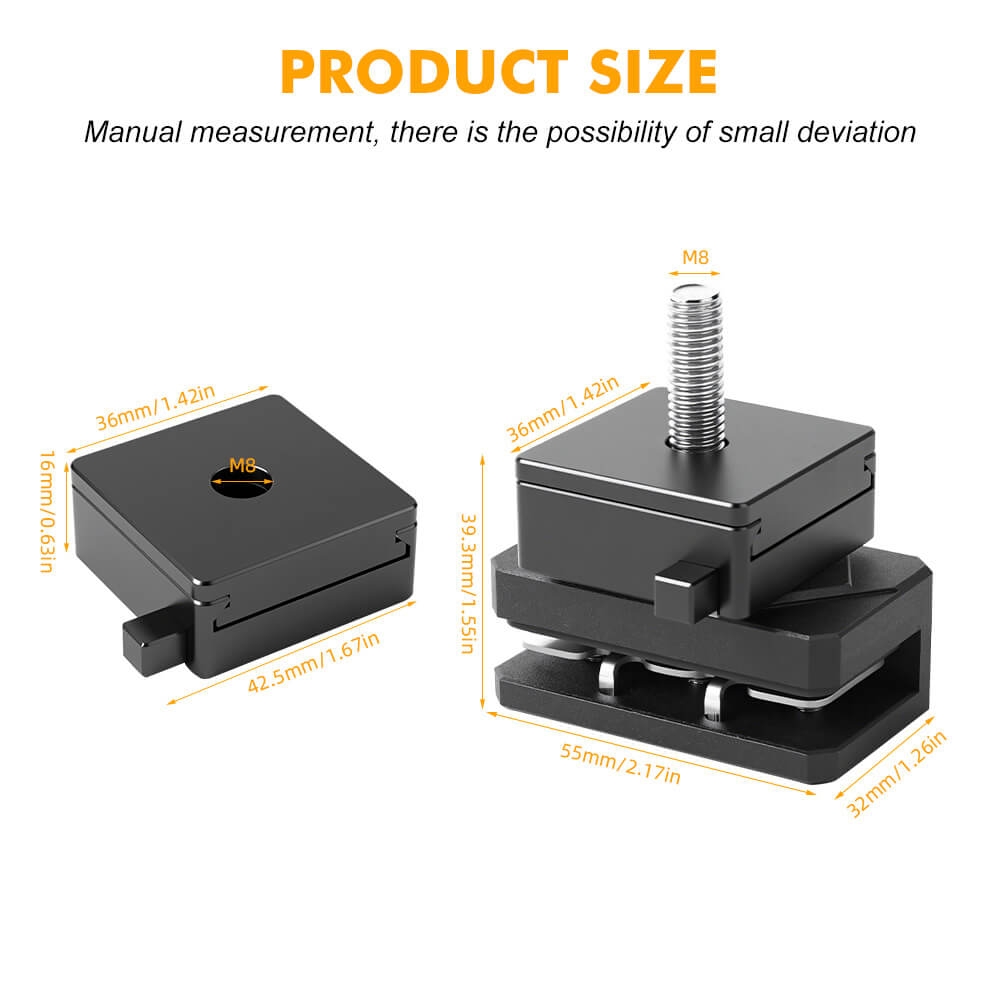 Quck Release Universal Hood Ditch Light Mounting Brackets Size Dimension