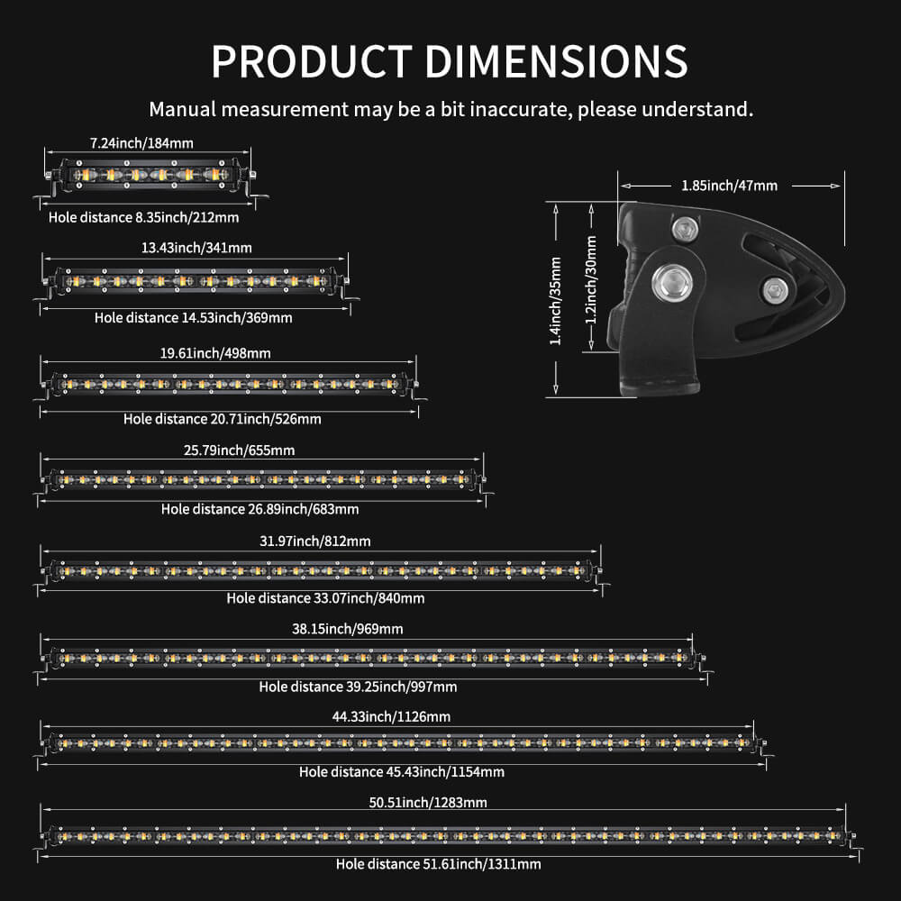 14inch Z10 Series White & Yellow Strobe Slim Light Bar