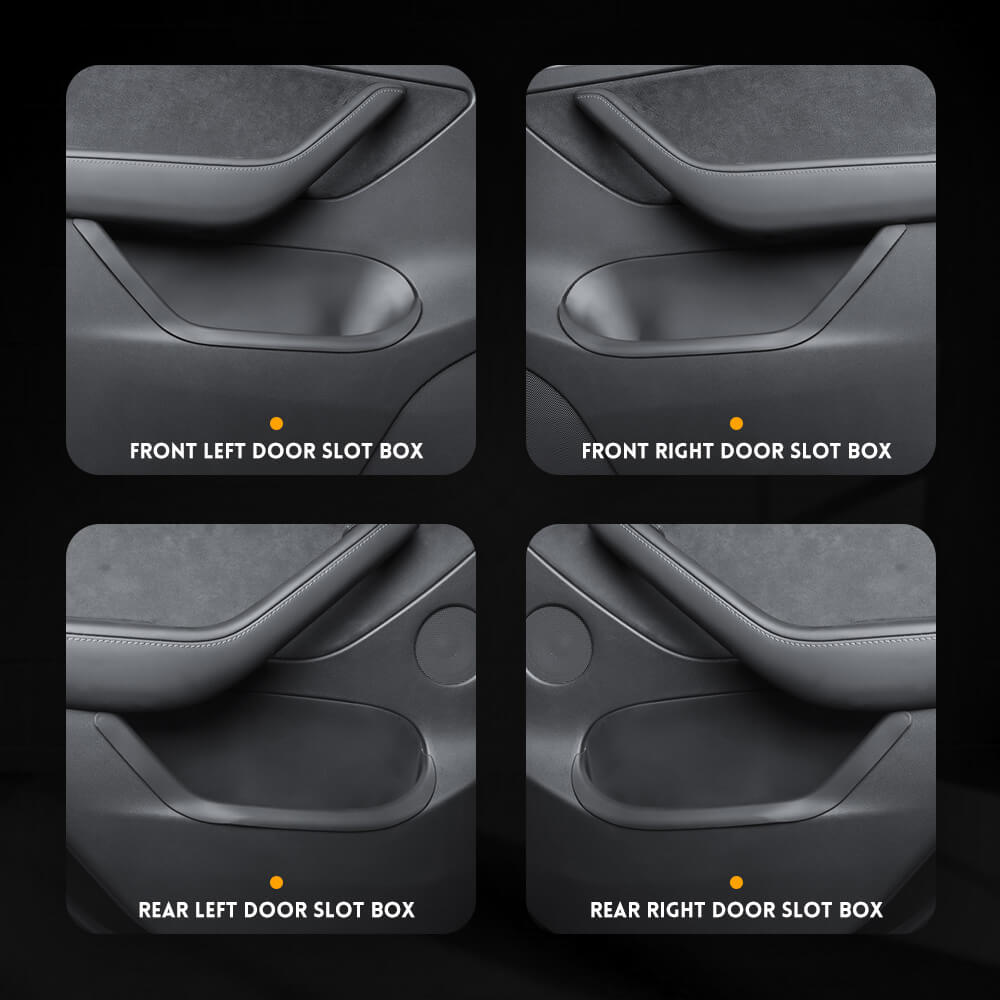 Tesla Model Y Full Cover TPE Waterproof Door Side Storage Box (Set/4pcs)