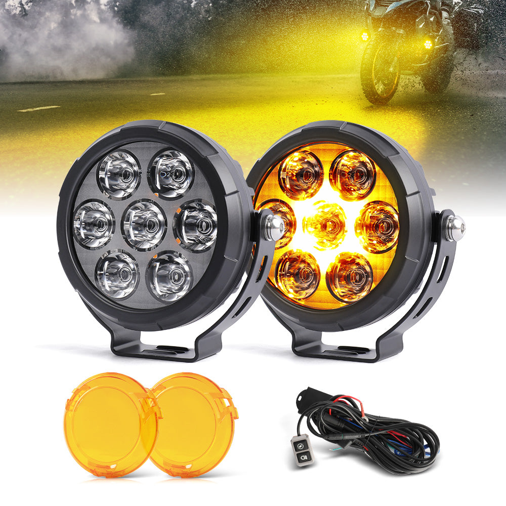 Upgrade 4.5inch D07 Pro Series Motorcycle Lights With Amber Backlight
