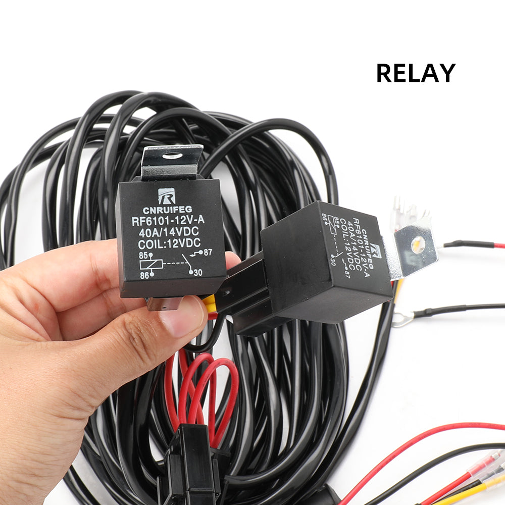 Bulge Series Wire Harness Kit With 12V Relay-Two Leads
